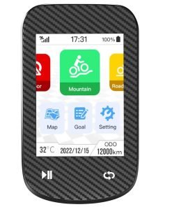 Smart GPS Bike Computer, Wireless Bluetooth IPX7 Waterproof Cycling Computer with Touchable Color Screen/Speedometer/Odometer for Bicycle Biking